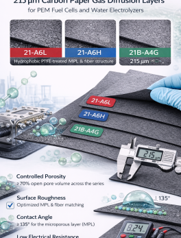 Carbon Paper Gas Diffusion Layer for PEM Fuel Cells and Electrolyzers – 21-A6L / 21-A6H / 21B-A4G
